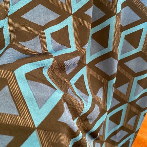 Banana Republic Turquoise/Black Geometric Dress XS - Picture 8 of 11